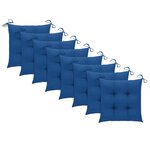 vidaXL Chaises de jardin lot de 8 avec coussins Bois de teck massif