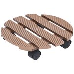 vidaXL Chariots à plantes 4 Pièces Marron Ø30x7 5 cm WPC