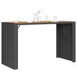 vidaXL Table de jardin et dessus en bois d'acacia noir résine tressée