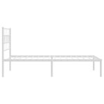 vidaXL Cadre de lit métal sans matelas avec tête de lit blanc 80x200cm