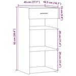 vidaXL Buffet blanc 45x42 5x93 cm bois d'ingénierie