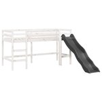 vidaXL Lit mezzanine enfants et rideaux rose 80x200cm bois pin massif