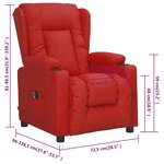 vidaXL Fauteuil inclinable électrique Rouge bordeaux Similicuir
