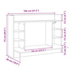 vidaXL Bureau mural chêne fumé 105x48x75 cm bois d'ingénierie