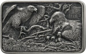Monnaie EAGLE Trésors Familles Animales 1 Oz Argent 1000 Francs Benin 2026 (PRÉCOMMANDE)