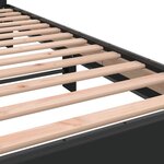 vidaXL Cadre de lit noir 135x190 cm bois d'ingénierie et métal
