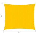 vidaXL Voile d'ombrage 160 g/m² Jaune 2 5x3 m PEHD