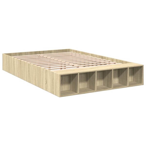 vidaXL Cadre de lit chêne sonoma 150x200 cm bois d'ingénierie
