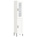 vidaXL Buffet haut Blanc brillant 34 5x34x180 cm Bois d'ingénierie