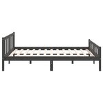 vidaXL Cadre de lit Gris Bois massif 150x200 cm Très grand