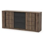 Enfilade MONACO - chêne et noir - 2 Portes + 3 Tiroirs - 206 x 44 9 x 94 cm