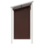 vidaXL Abri de jardin avec toit prolongé marron 277x107x181 cm acier