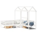 vidaXL Ensemble de lit et de banc avec toit 100x200 cm bois pin massif