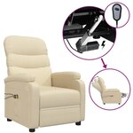 vidaXL Fauteuil électrique de massage Crème Tissu