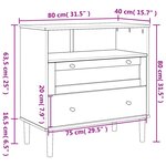 vidaXL Buffet SENJA aspect rotin marron 80x40x80 cm bois massif de pin