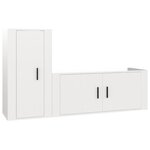 vidaXL Ensemble de meubles TV 2 Pièces blanc brillant bois d'ingénierie