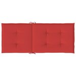 vidaXL Coussins de chaise de jardin dossier haut lot de 6 rouge tissu