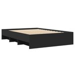 vidaXL Cadre de lit noir 135x190 cm bois d'ingénierie