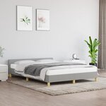 vidaXL Cadre de lit avec tête de lit Gris clair 140x200 cm