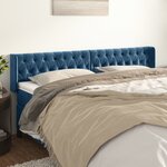 vidaXL Tête de lit avec oreilles Bleu foncé 203x16x78/88 cm Velours