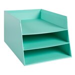 Corbeille À Courrier Combo 3 Niveaux Carton Aquarel - Vert Pastel - X 4 - Exacompta