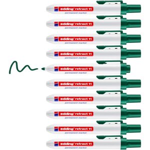 Marqueur Permanent retract 11 vert 1 5-3 mm x 10 EDDING