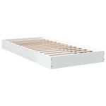 vidaXL Cadre de lit blanc 75x190 cm bois d'ingénierie