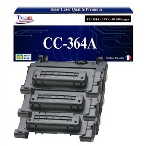 T3AZUR -3x Toners compatibles avec HP CC364A / CE390A (64A/90A) pour HP Laserjet M4555 M4555F M4555FSKM MFP M4555H MFP