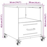 vidaXL Tables de chevet 2 Pièces anthracite 36x39x43 5 cm acier