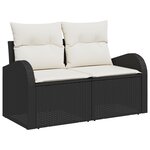 Ensemble de Canapés de Jardin de 5 Pièces avec Coussins Rotin Synthétique Noir
