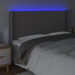 vidaXL Tête de lit à LED Gris 183x16x118/128 cm Similicuir