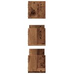 vidaXL Étagères murales 3 Pièces vieux bois 58x18x18 cm bois d'ingénierie