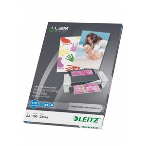 Leitz pochettes de plastification ilam 100 microns a3 100 pièces