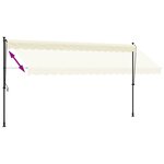vidaXL Auvent rétractable crème 400x150 m tissu et acier
