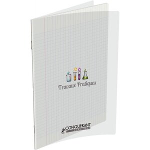 Cahier travaux pratiques 96 pages (48 seyès 90 g + 48 dessin 120 g)  pp incolore  21 x 29 7 cm  CONQUERANT