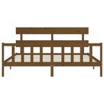 vidaXL Cadre de lit avec tête de lit marron miel 200x200cm bois massif