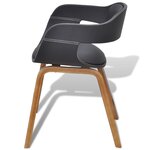 vidaXL Chaises à manger lot de 2 noir bois courbé et similicuir