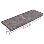 vidaXL Tapis d'escalier autocollants 15 Pièces 65x21x4 cm Gris et beige