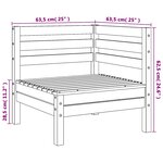 vidaXL Canapé d'angle de jardin Bois de pin massif
