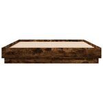 vidaXL Cadre de lit chêne fumé 140x200 cm bois d'ingénierie