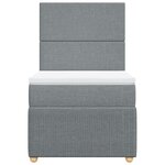 vidaXL Sommier à lattes de lit avec matelas Gris clair 90x200 cm Tissu