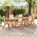 vidaXL Ensemble à manger de jardin 7Pièces bois d'acacia solide textilène
