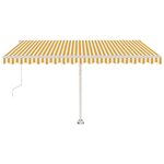 vidaXL Auvent automatique capteur de vent/LED 400x350cm Jaune et blanc