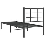 vidaXL Cadre de lit métal avec tête de lit noir 80x200 cm