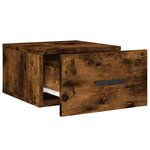 vidaXL Table de chevet murale chêne fumé 35x35x20 cm