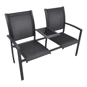 vidaXL Banc de jardin à 2 places 131 cm Acier et textilène Noir