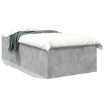 vidaXL Cadre de lit gris béton 75x190 cm bois d'ingénierie