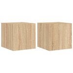 vidaXL Meubles TV muraux lumières LED 2 Pièces chêne sonoma 30 5x35x30 cm