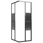 vidaXL Cabine de douche à rayures ESG 90x70x180 cm Noir