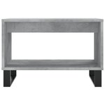 vidaXL Table basse gris béton 60x50x40 cm bois d'ingénierie